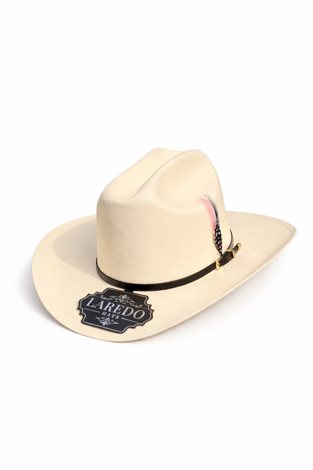 Laredo 1000X Black Sombrero – Pink Feather Estilo Sinaloa