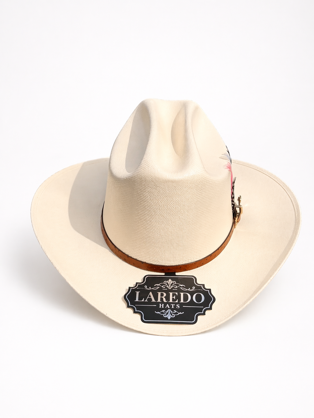 Laredo 1000X Brown Sombrero – Pink Feather Estilo Sinaloa