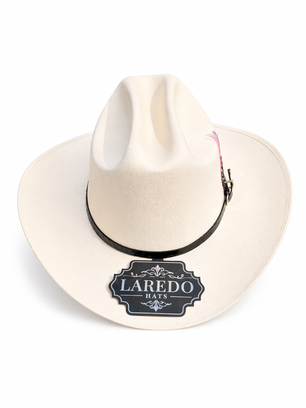 Laredo 1000X Black Sombrero – Pink Feather Estilo Sinaloa